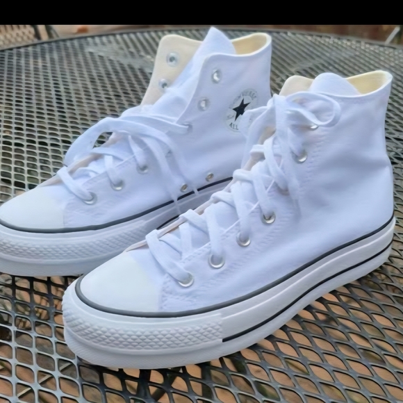 Converse Shoes - Converse White Platform High-Top Sneakers